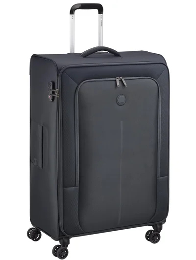 DELSEY Paris Caracas 82 Cm Large 4-Double Wheeled Softcase Expandable Check-In Luggage Trolley - Black